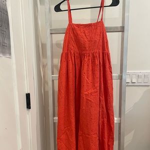 Madewell red/orange flowy spaghetti strap dress size S
